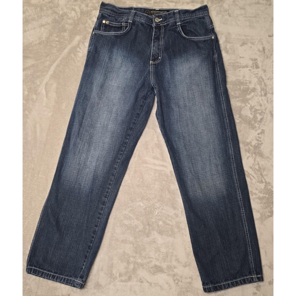 Southpole Jeans Mens 36‎ Blue 4180 Relaxed Y2K 90s 2000s Baggy Dark Wash Faded